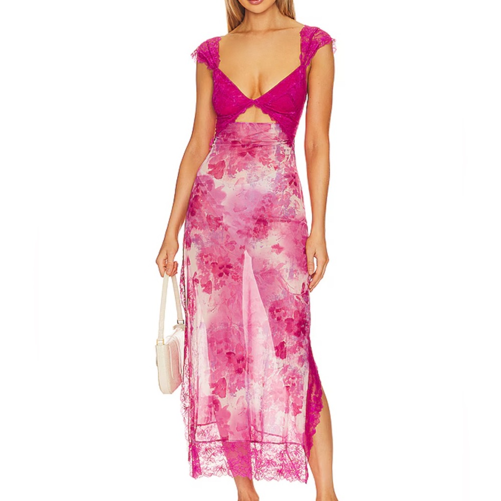 Suddenly Fine Maxi Slip in Rosey Combo